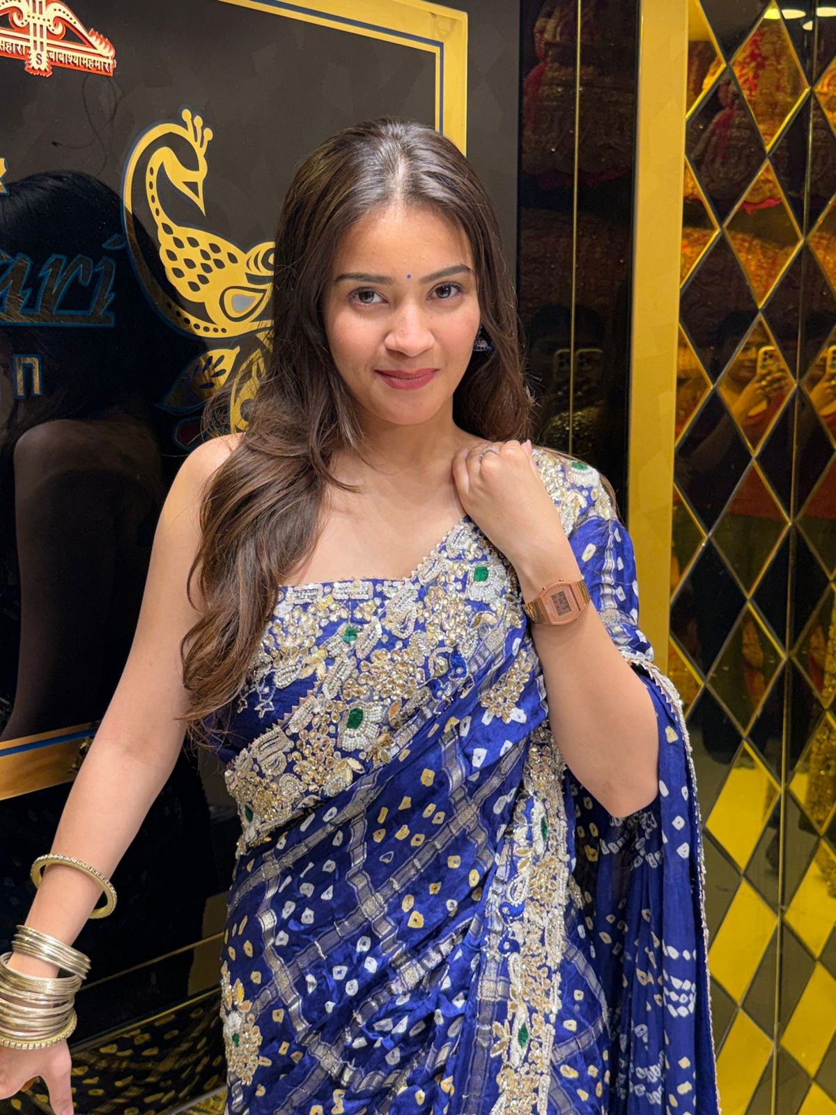 Traditional Blue Gharchola Saree (179)