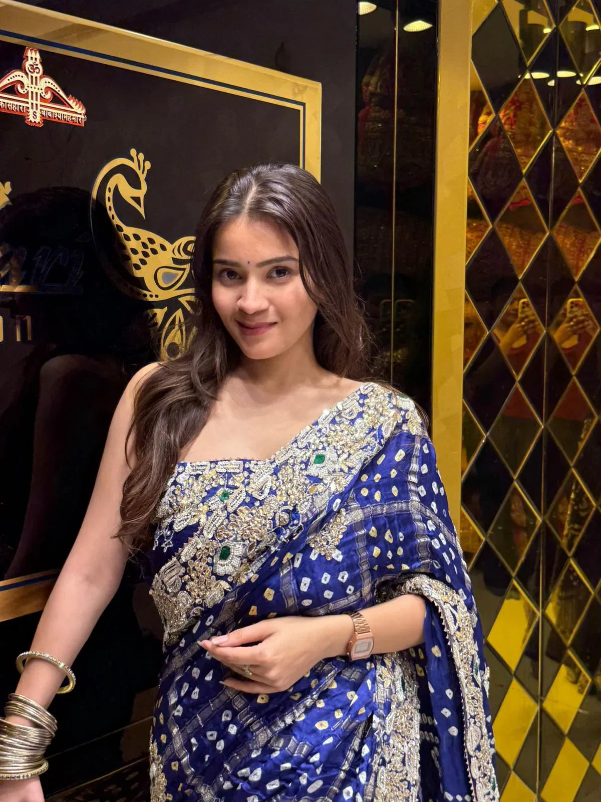 Traditional Blue Gharchola Saree (179)