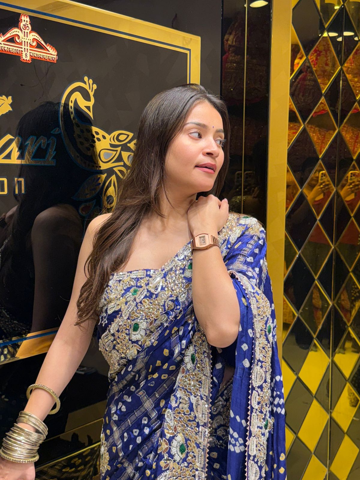 Traditional Blue Gharchola Saree (179)