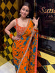 Orange Mirrorwork Celebrity Style Saree (184)