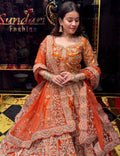 Rust Heavy Bridal Handwork Lehenga Set