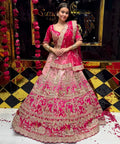 Pink Ombre Bridal Handwork Lehenga Set