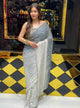 Dual Shade Premium Handwork Pure Chiffon Saree (200)