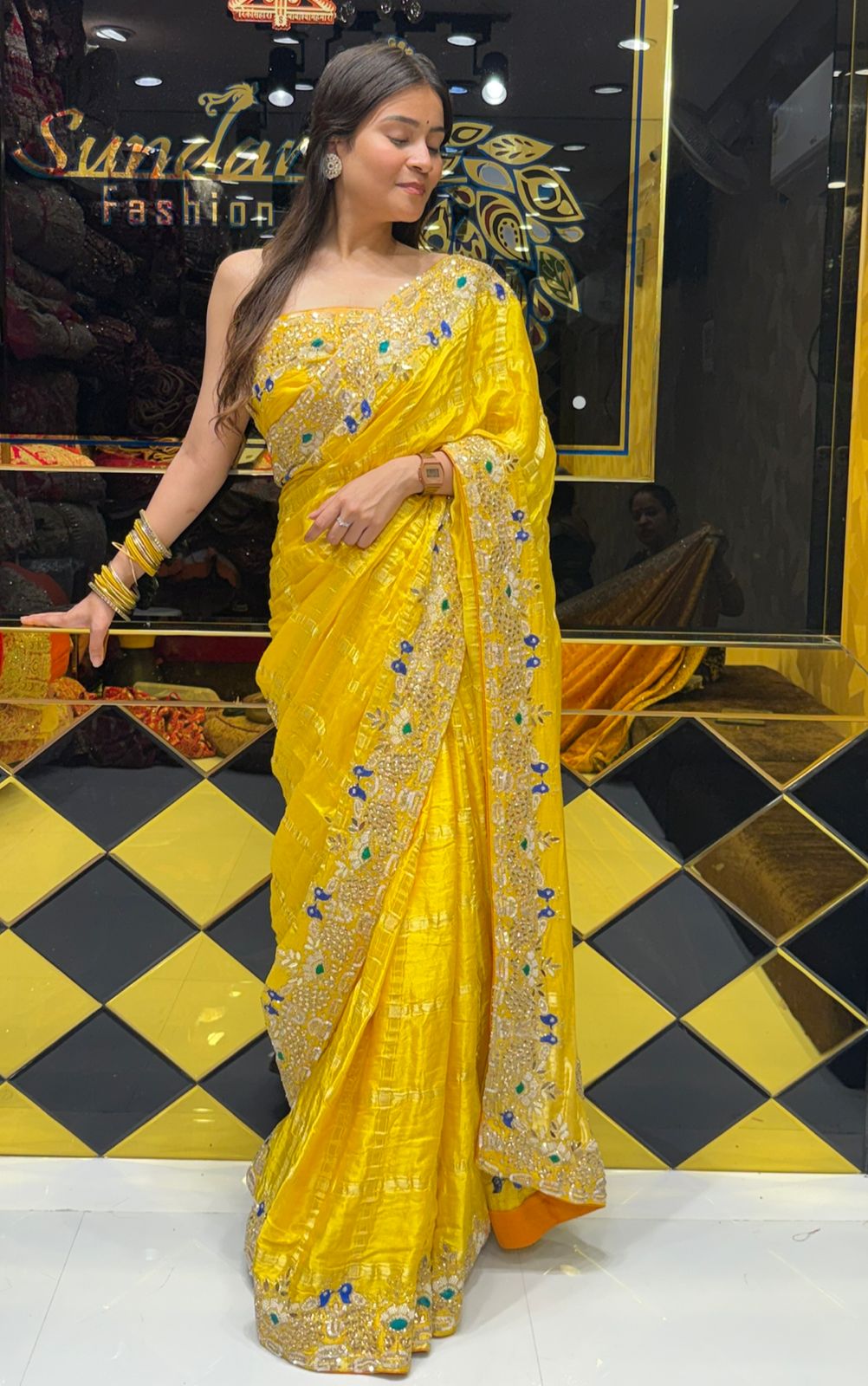 Yellow Gajji Silk Saree (203)
