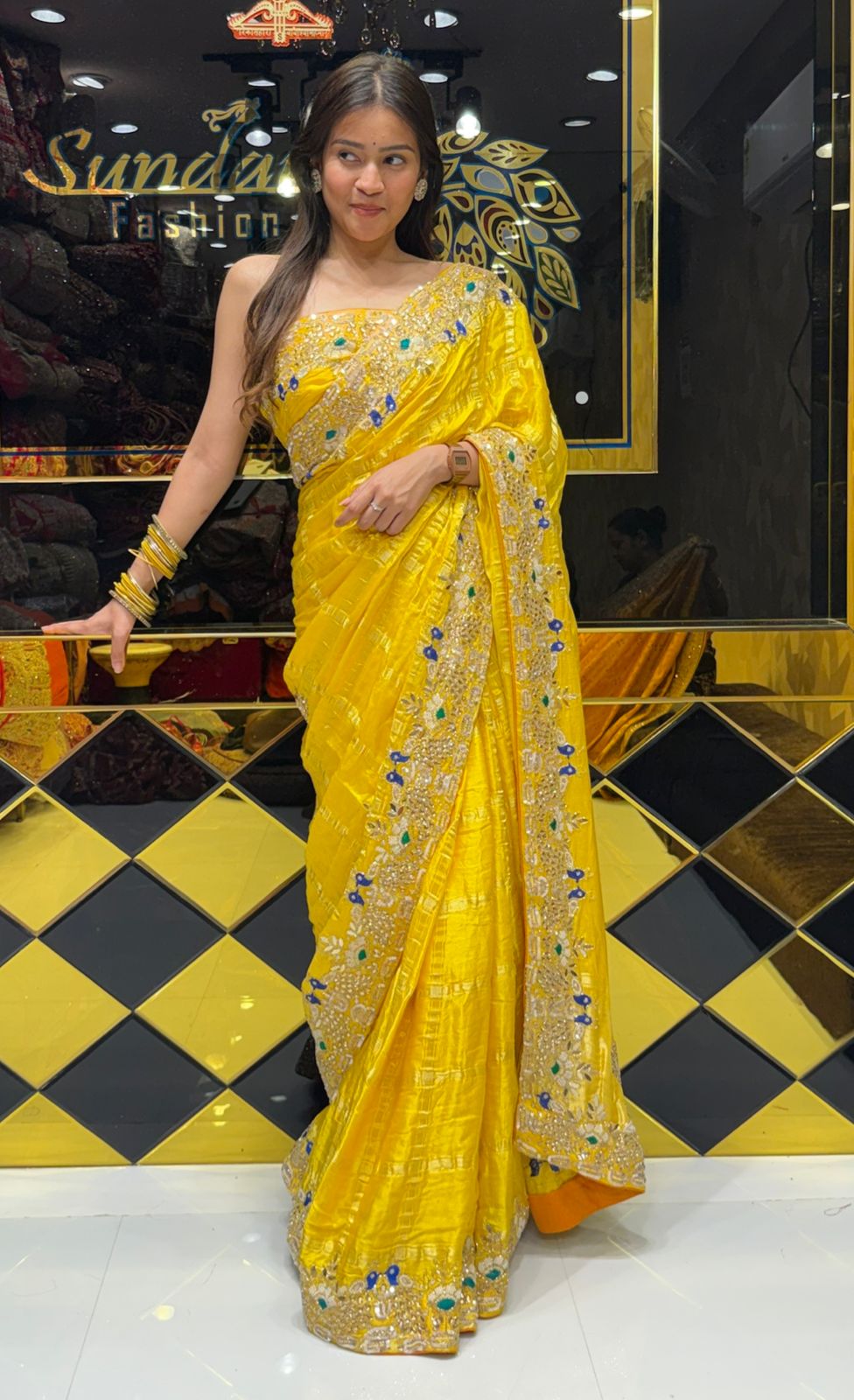 Yellow Gajji Silk Saree (203)