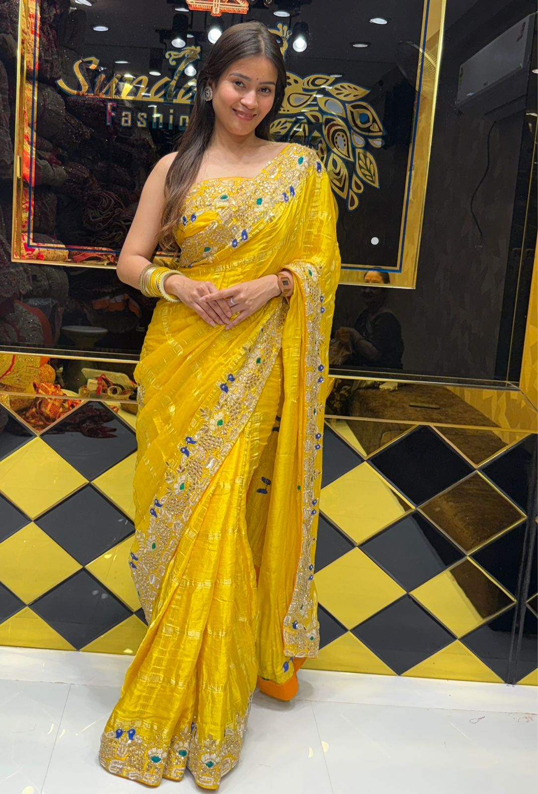 Yellow Gajji Silk Saree (203)