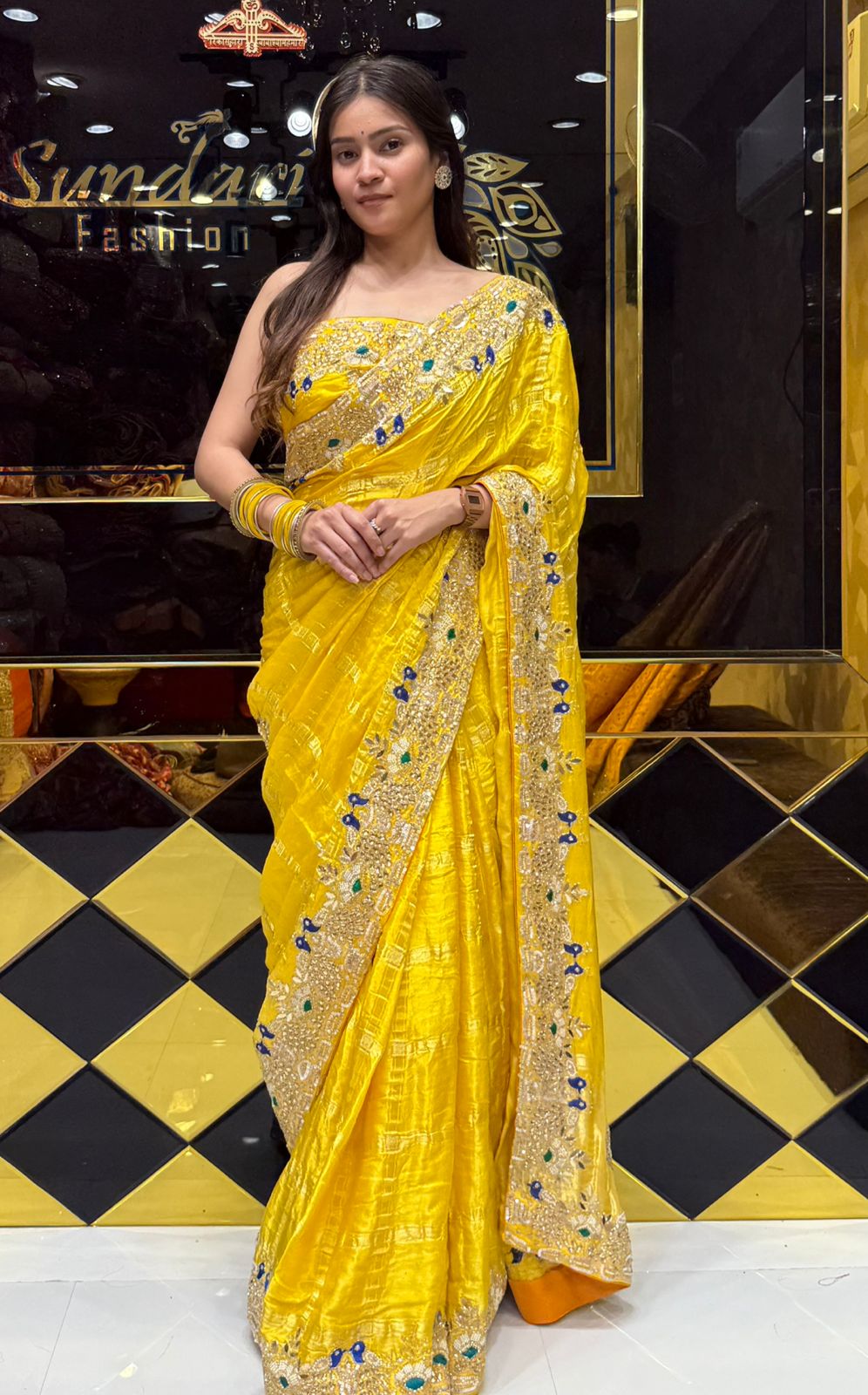 Yellow Gajji Silk Saree (203)