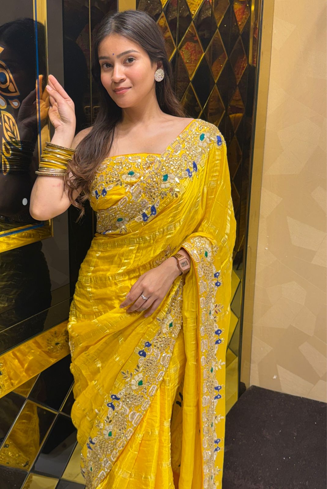Yellow Gajji Silk Saree (203)