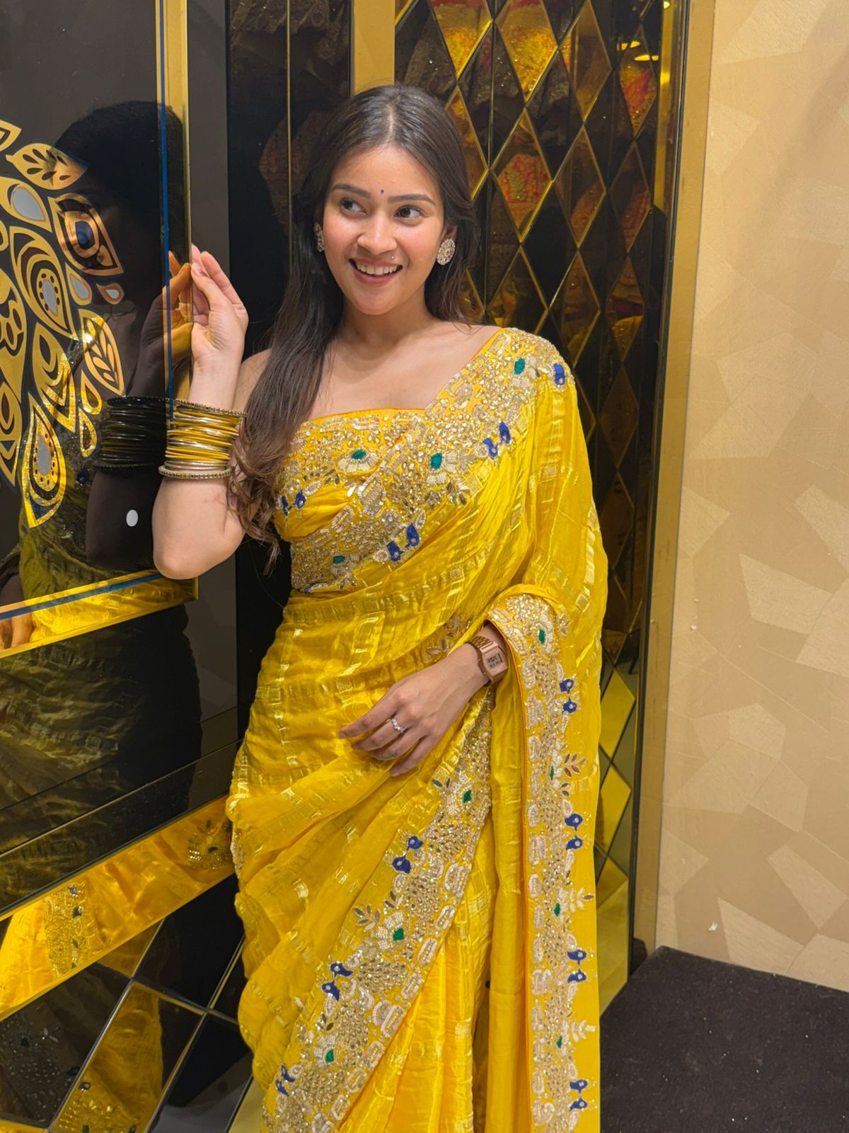 Yellow Gajji Silk Saree (203)