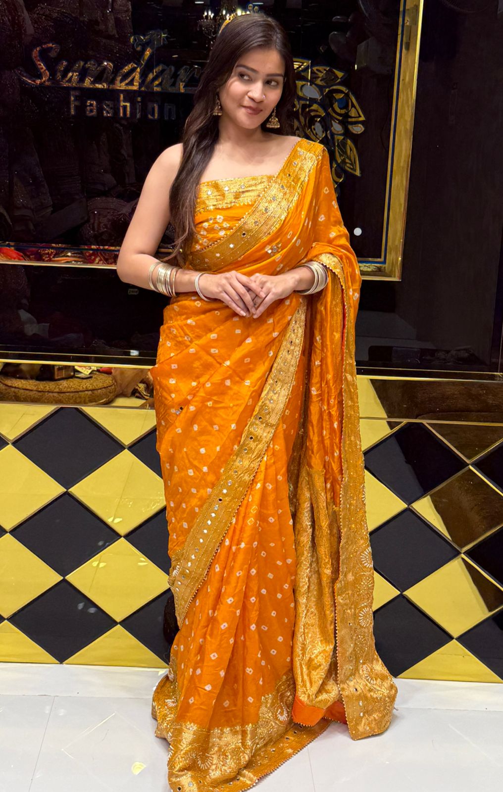 Bandhani Gaji Silk with Zari Pallu Saree (207)
