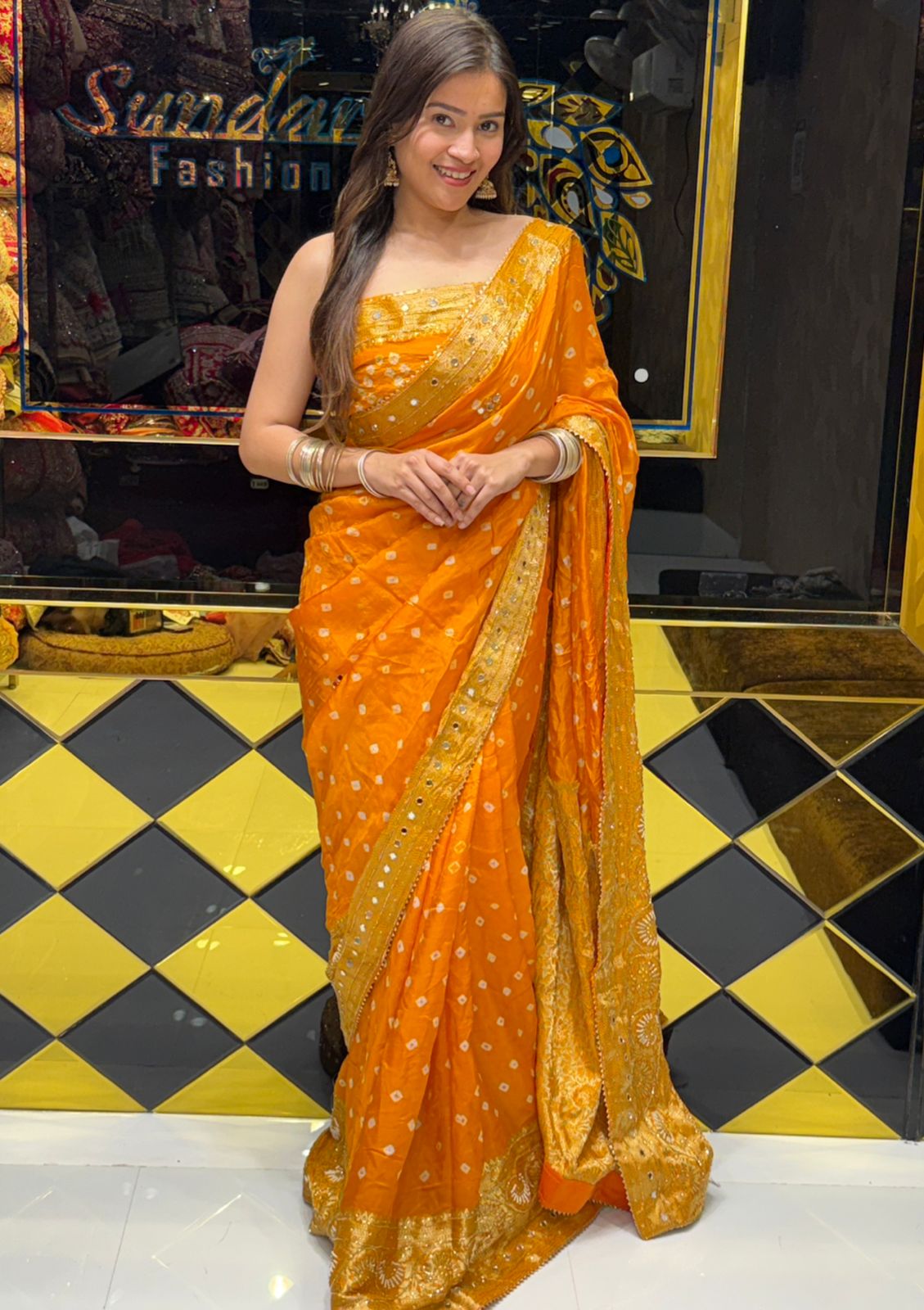 Bandhani Gaji Silk with Zari Pallu Saree (207)