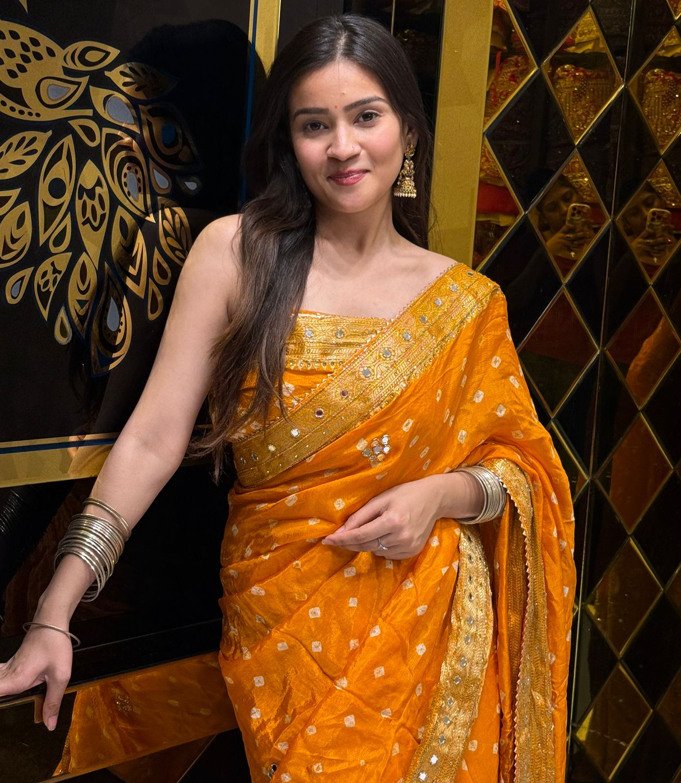 Bandhani Gaji Silk with Zari Pallu Saree (207)