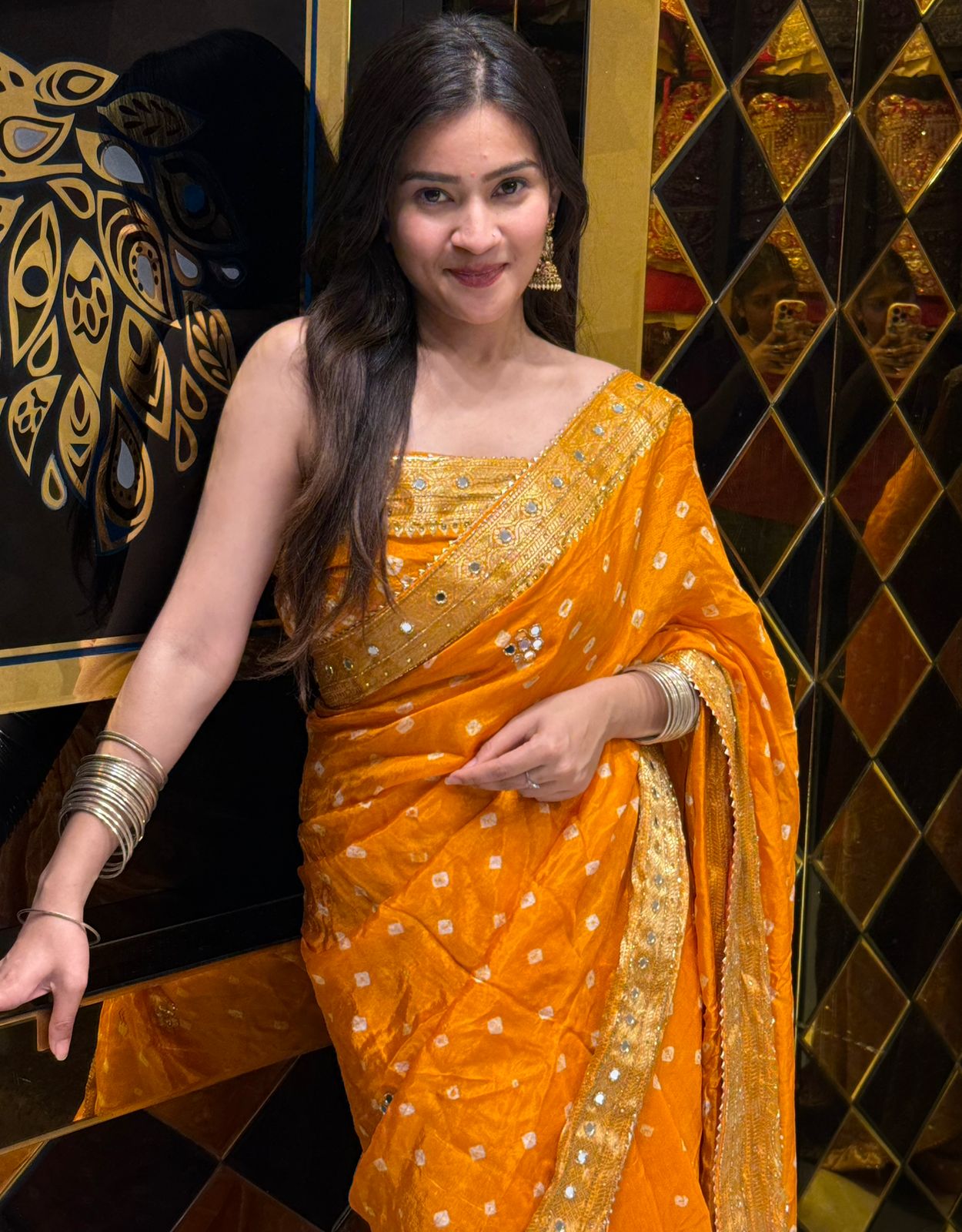 Bandhani Gaji Silk with Zari Pallu Saree (207)