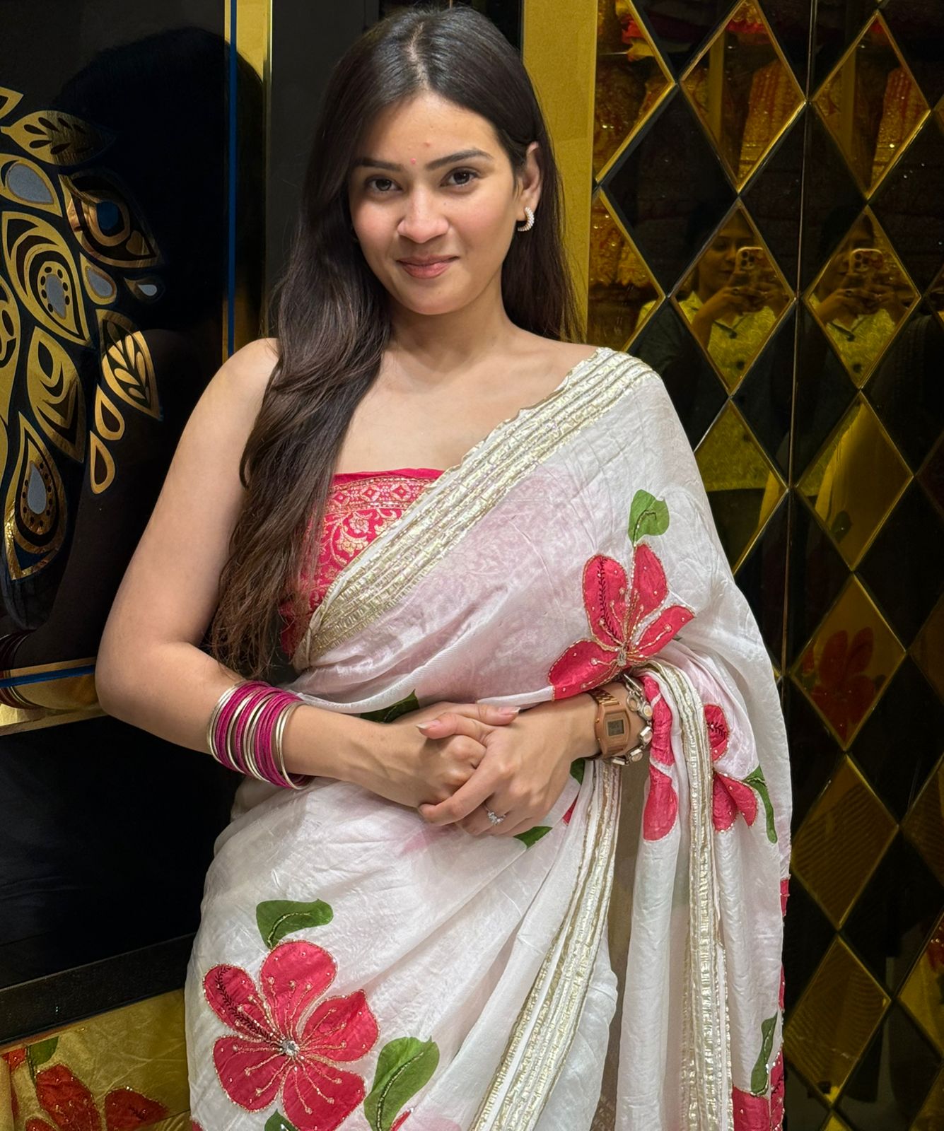 Premium Floral Handwork Designer Saree (208)