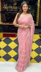 Elegant Pink  Handwork Partywear Saree (215)