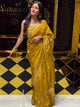 Yellow Floral ThreadWork & Mirrrorwork Saree (223)