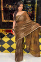 Brown Floral Mirrrorwork Saree (221)
