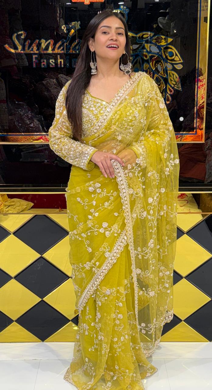 Intricate Handwork Designer Saree (236)