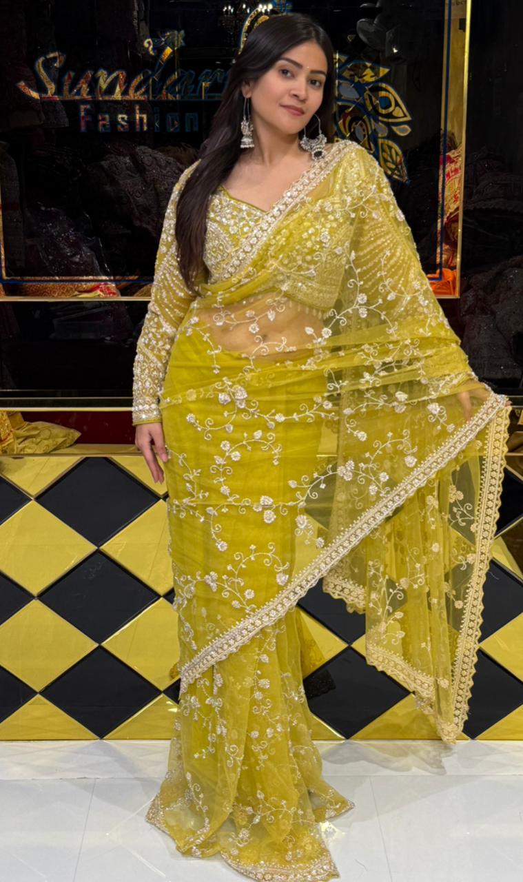 Intricate Handwork Designer Saree (236)