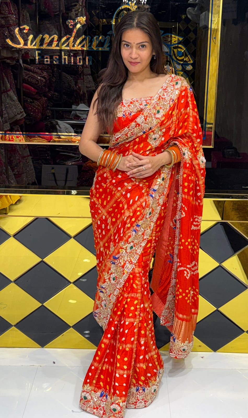 Orange Gajji Silk Saree (239)
