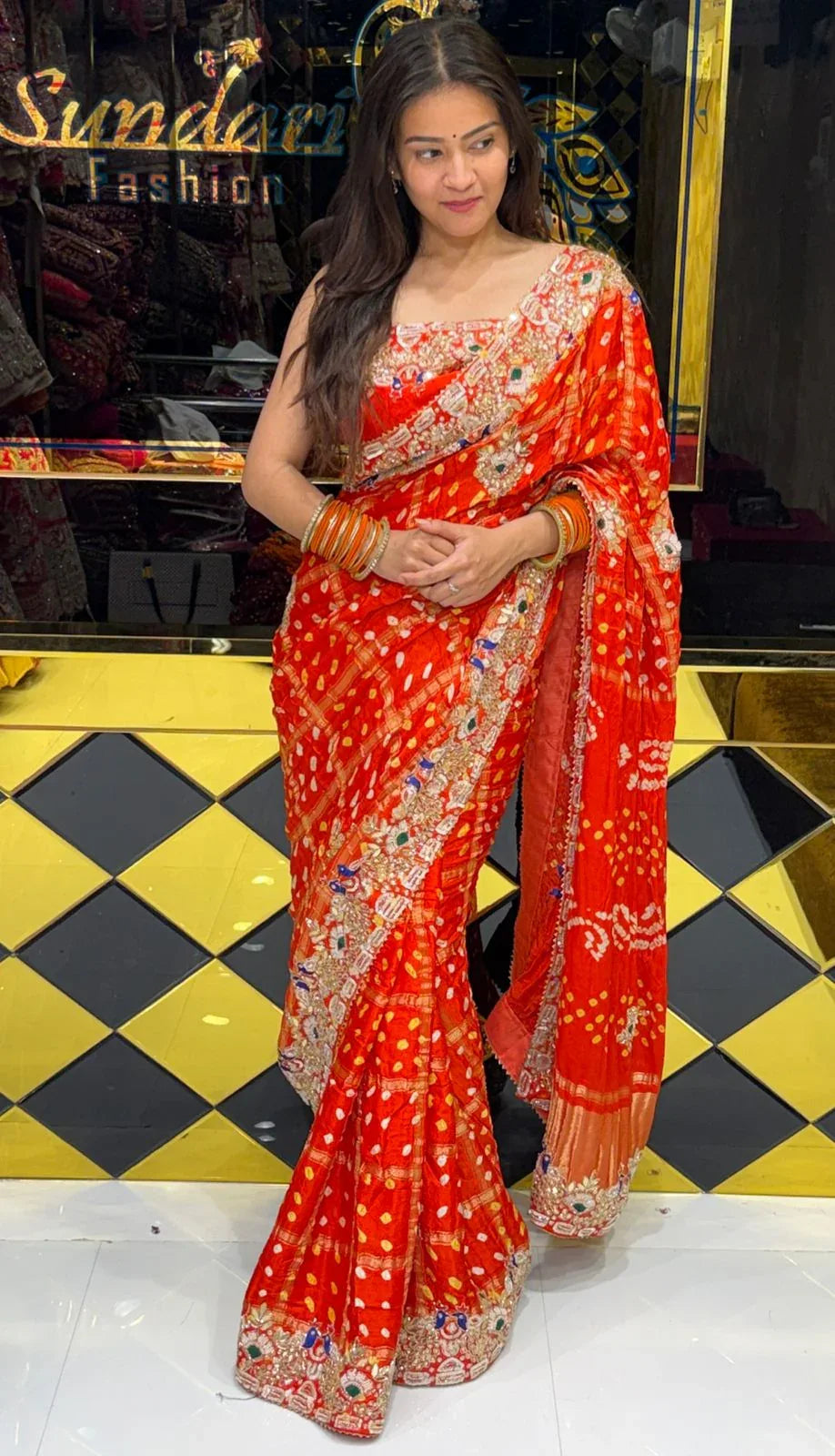 Orange Gajji Silk Saree (239)
