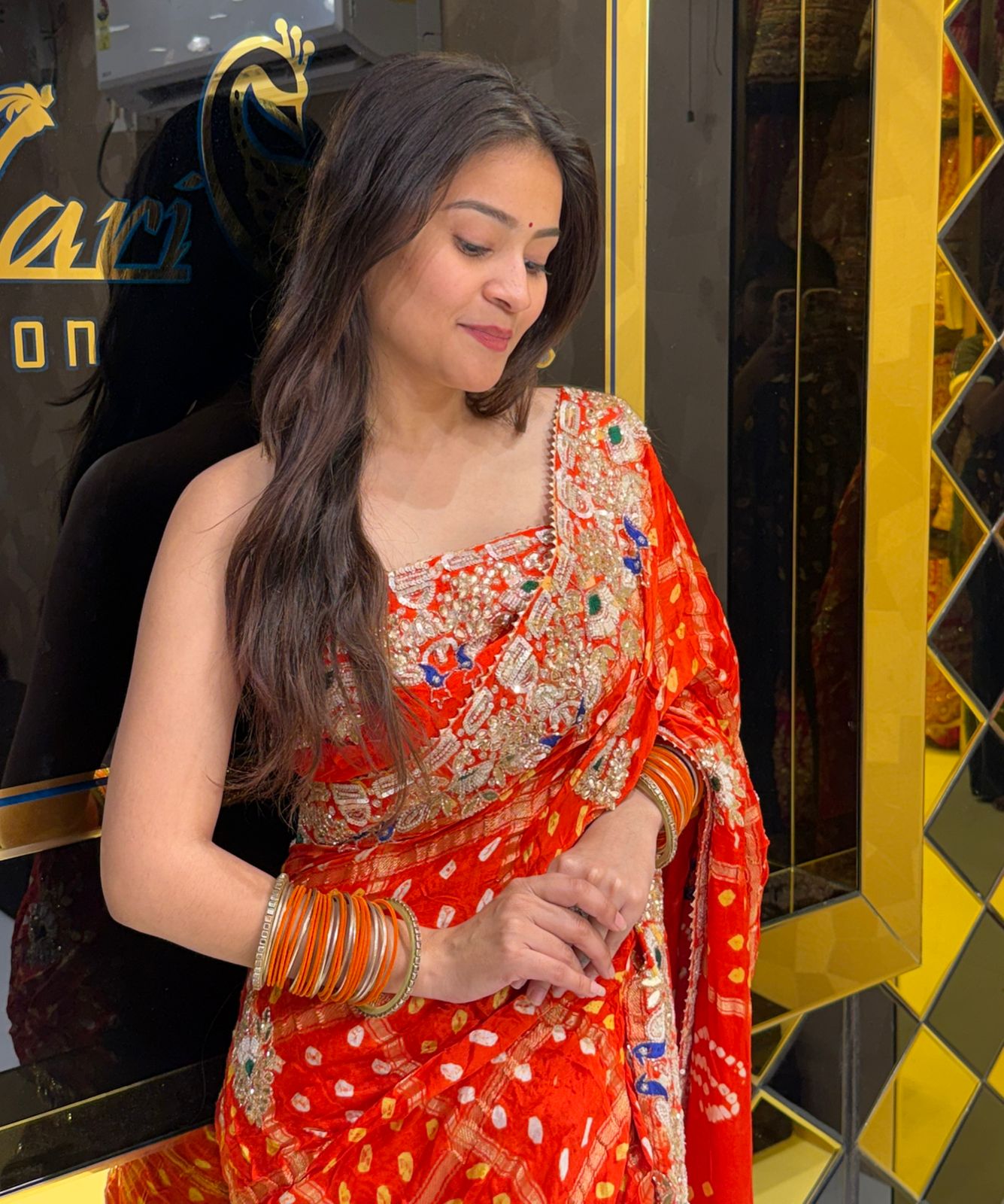 Orange Gajji Silk Saree (239)