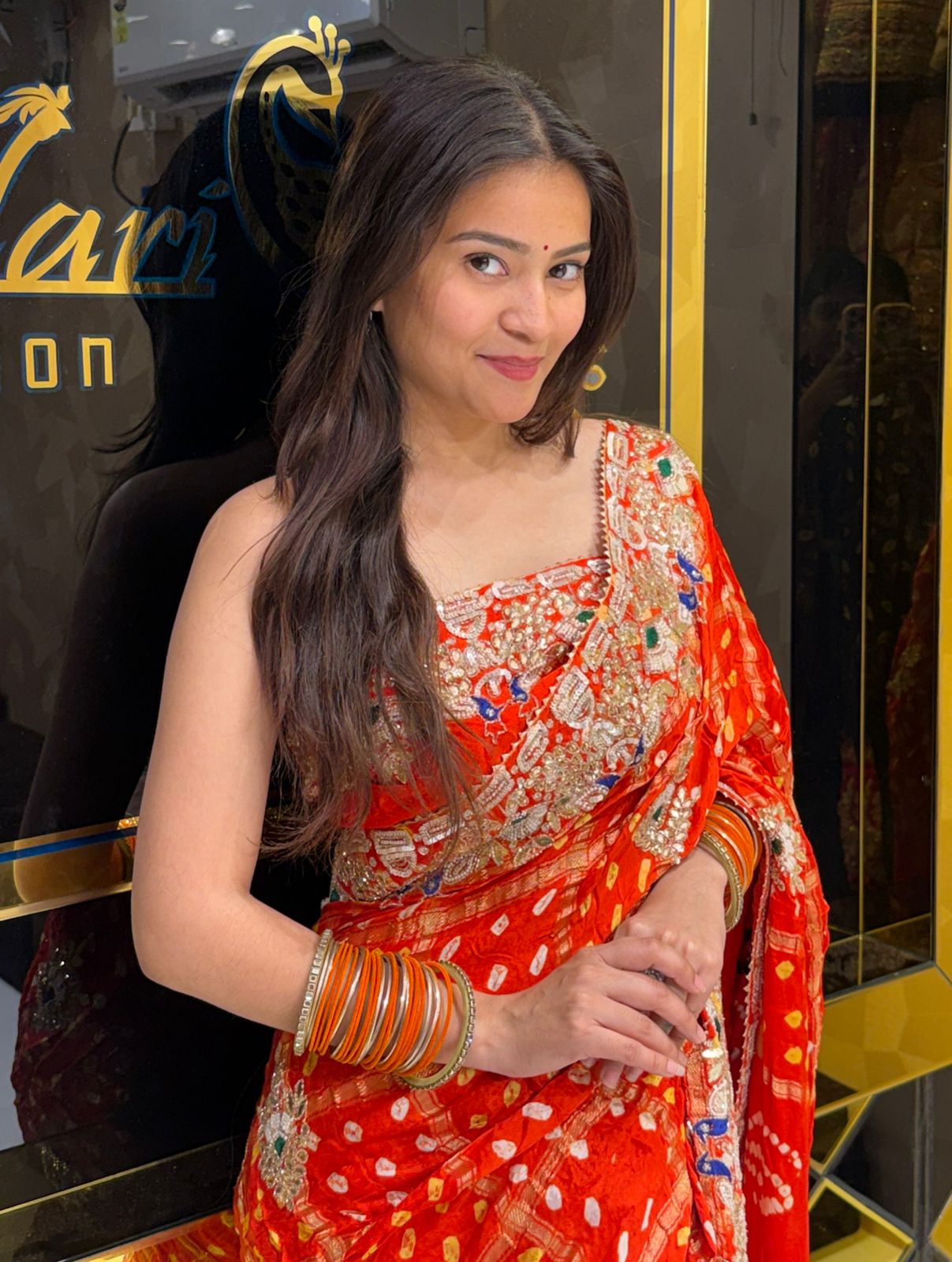 Orange Gajji Silk Saree (239)