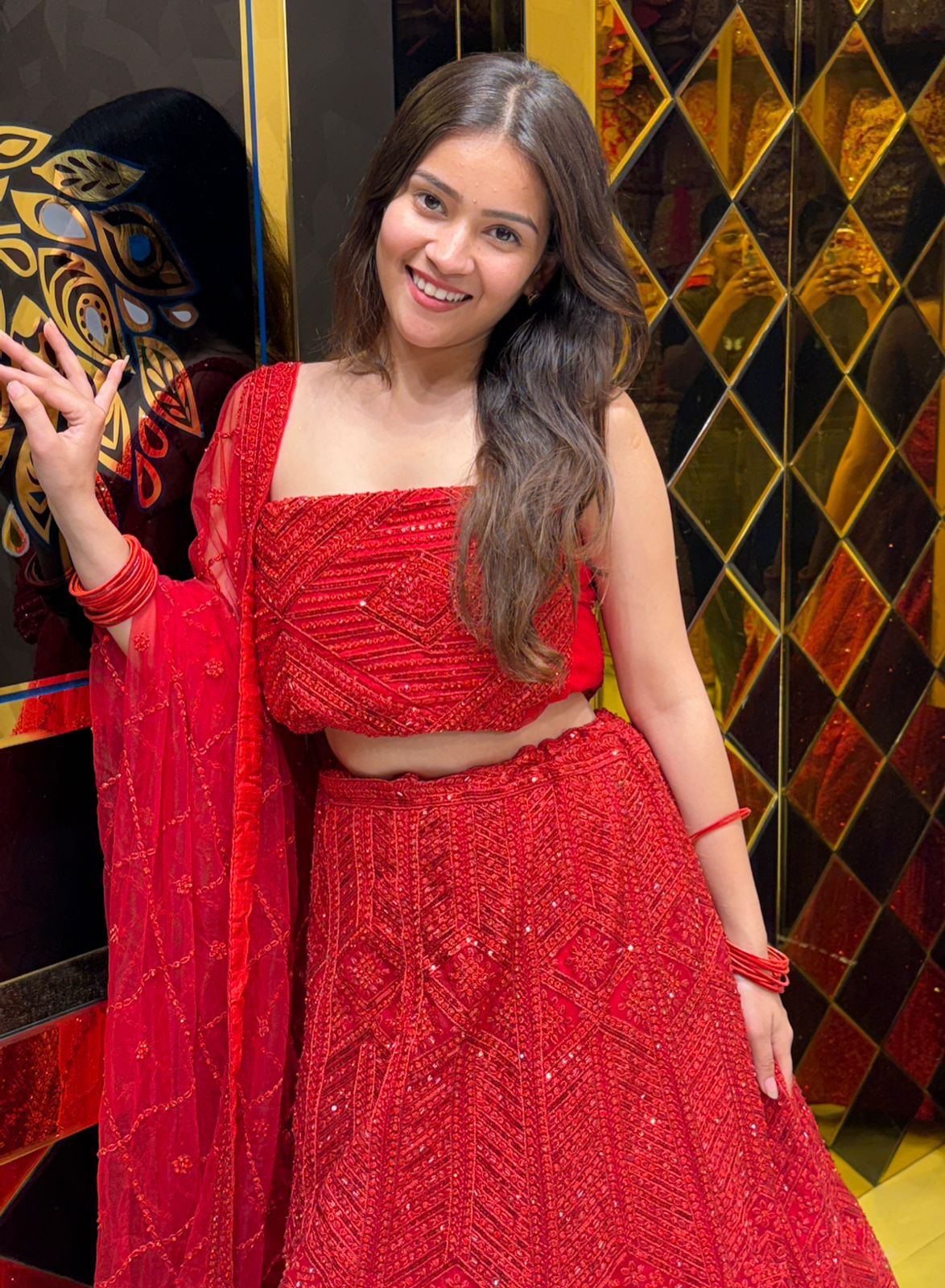 Red Royal Silk Heavy Handwork Lehenga (240)