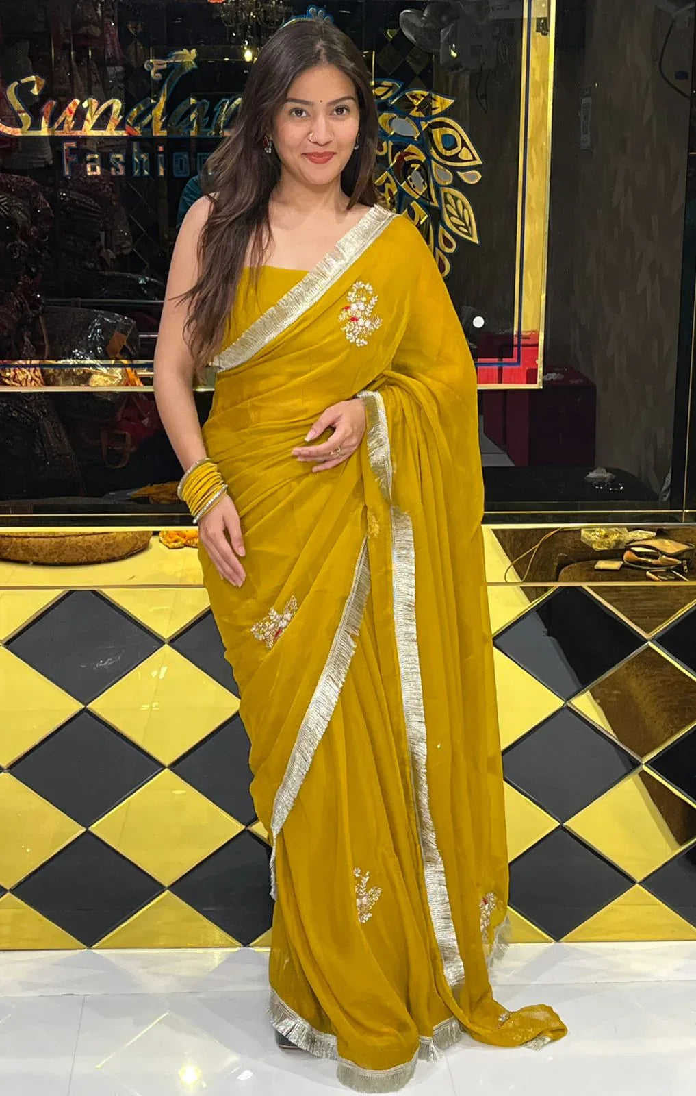 Designer Kiran Border Handcrafted Saree (248)