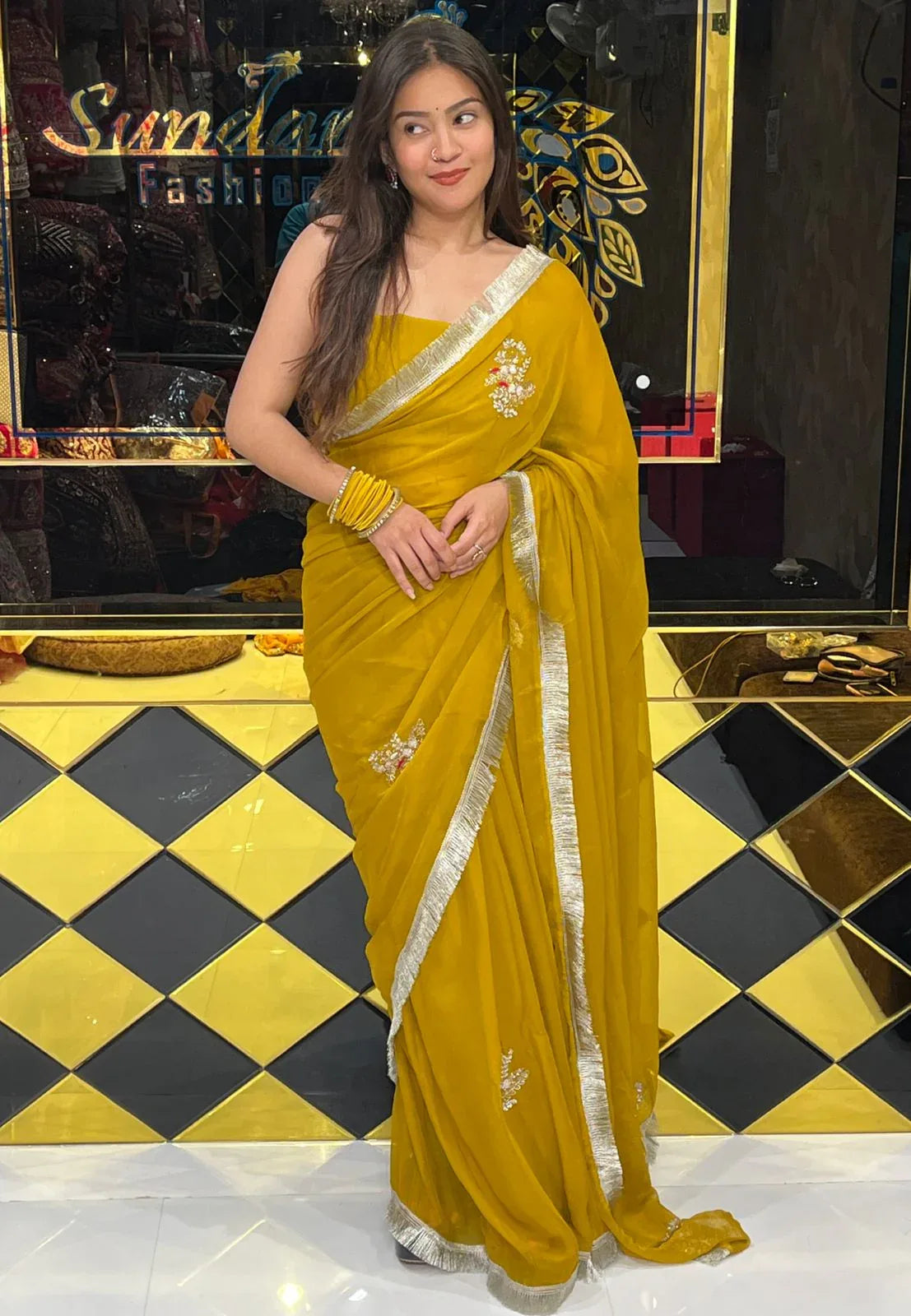 Designer Kiran Border Handcrafted Saree (248)