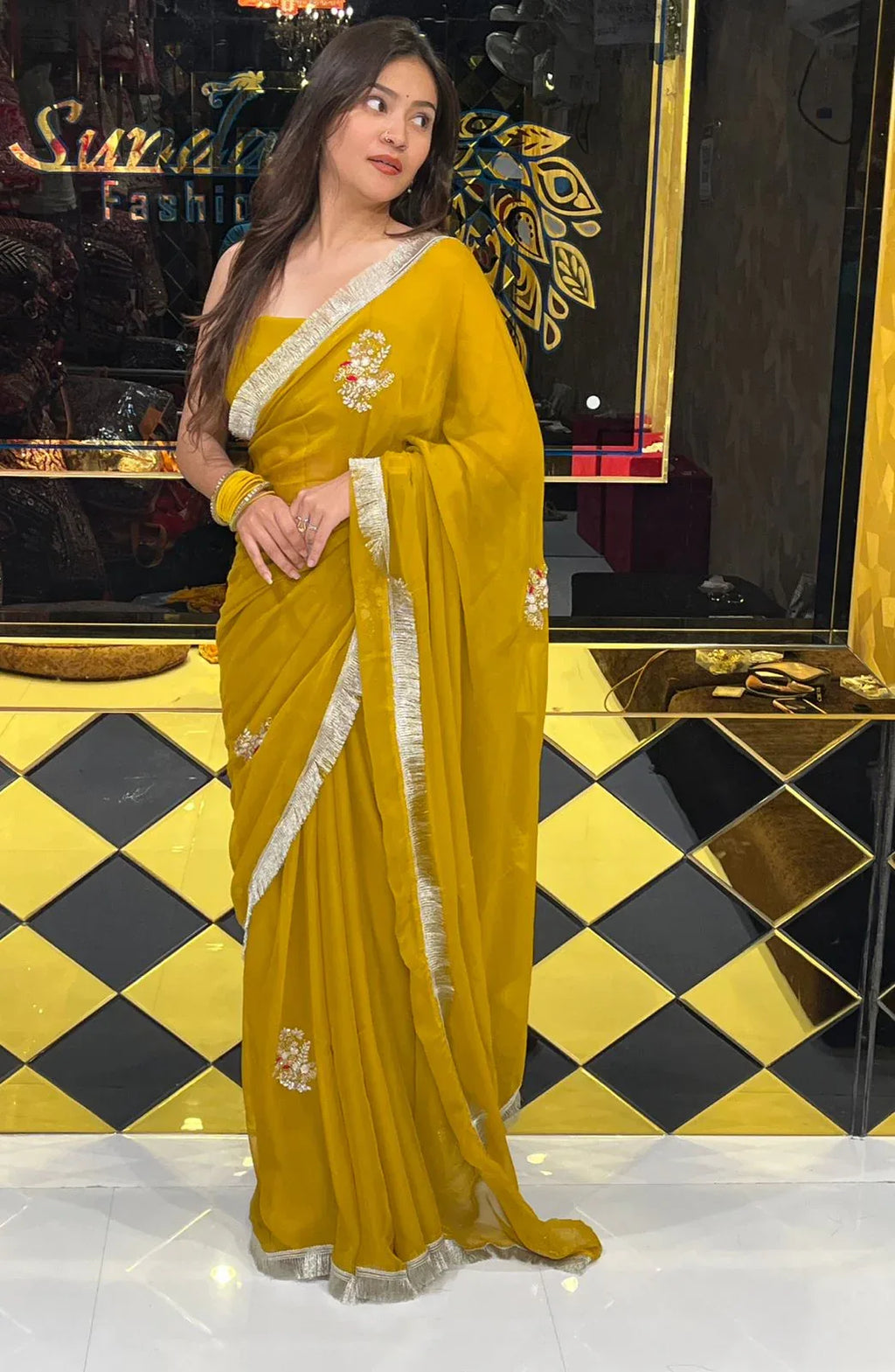 Designer Kiran Border Handcrafted Saree (248)