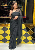 Black Bird Design  Handcrafted Saree (254)