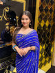 Blue  Katdana Premium Handwork Pure Chiffon Saree (255)