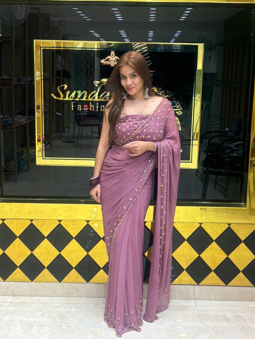 Celebrity Style Designer Handcrafted Saree (258)