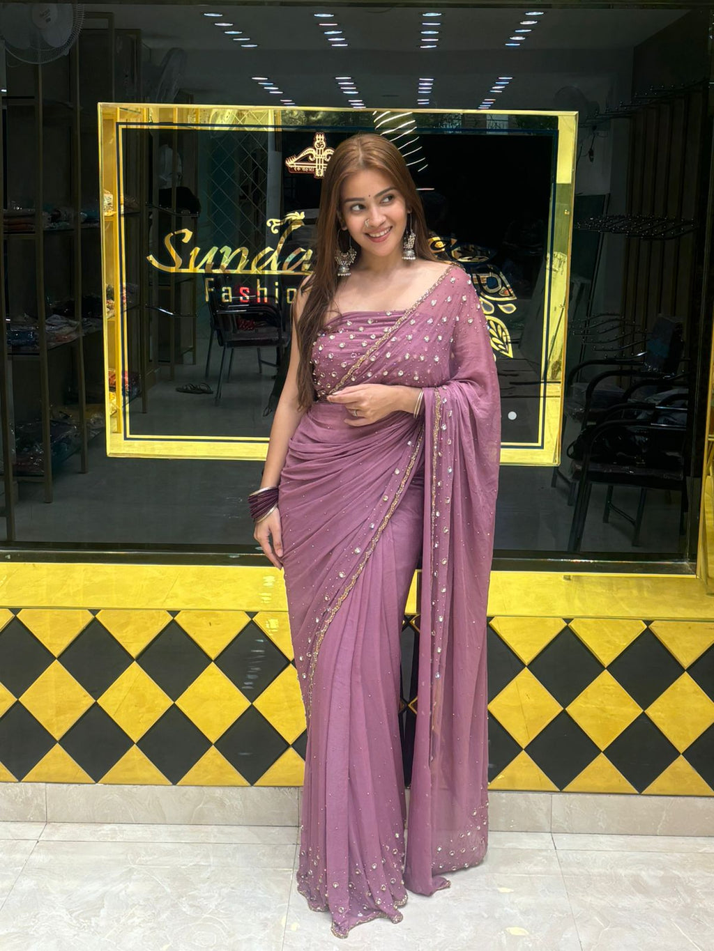 Celebrity Style Designer Handcrafted Saree (258)