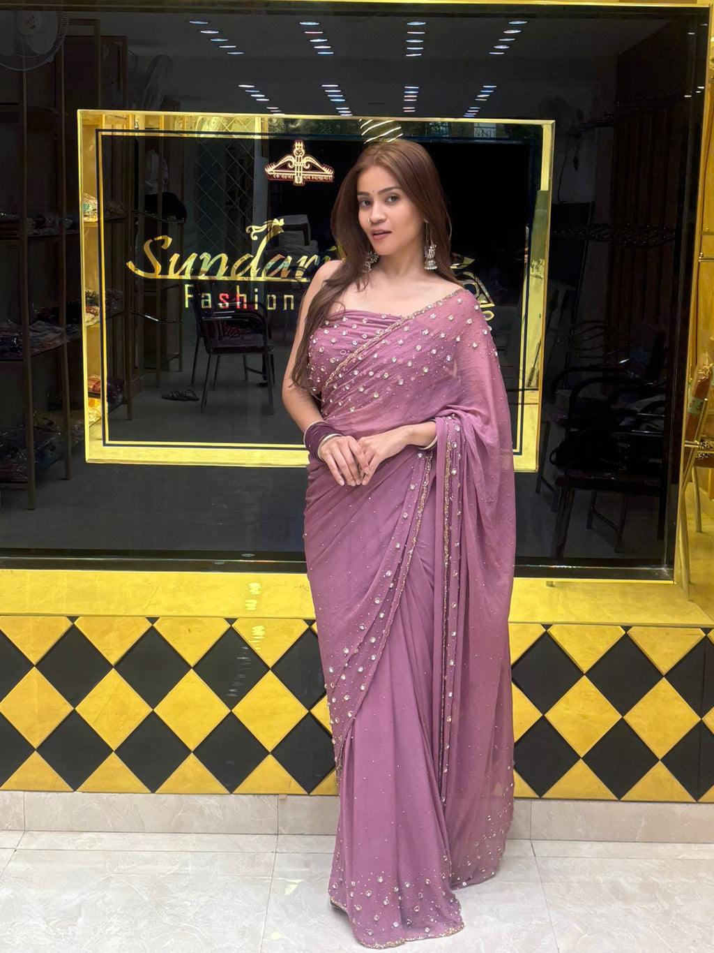 Celebrity Style Designer Handcrafted Saree (258)