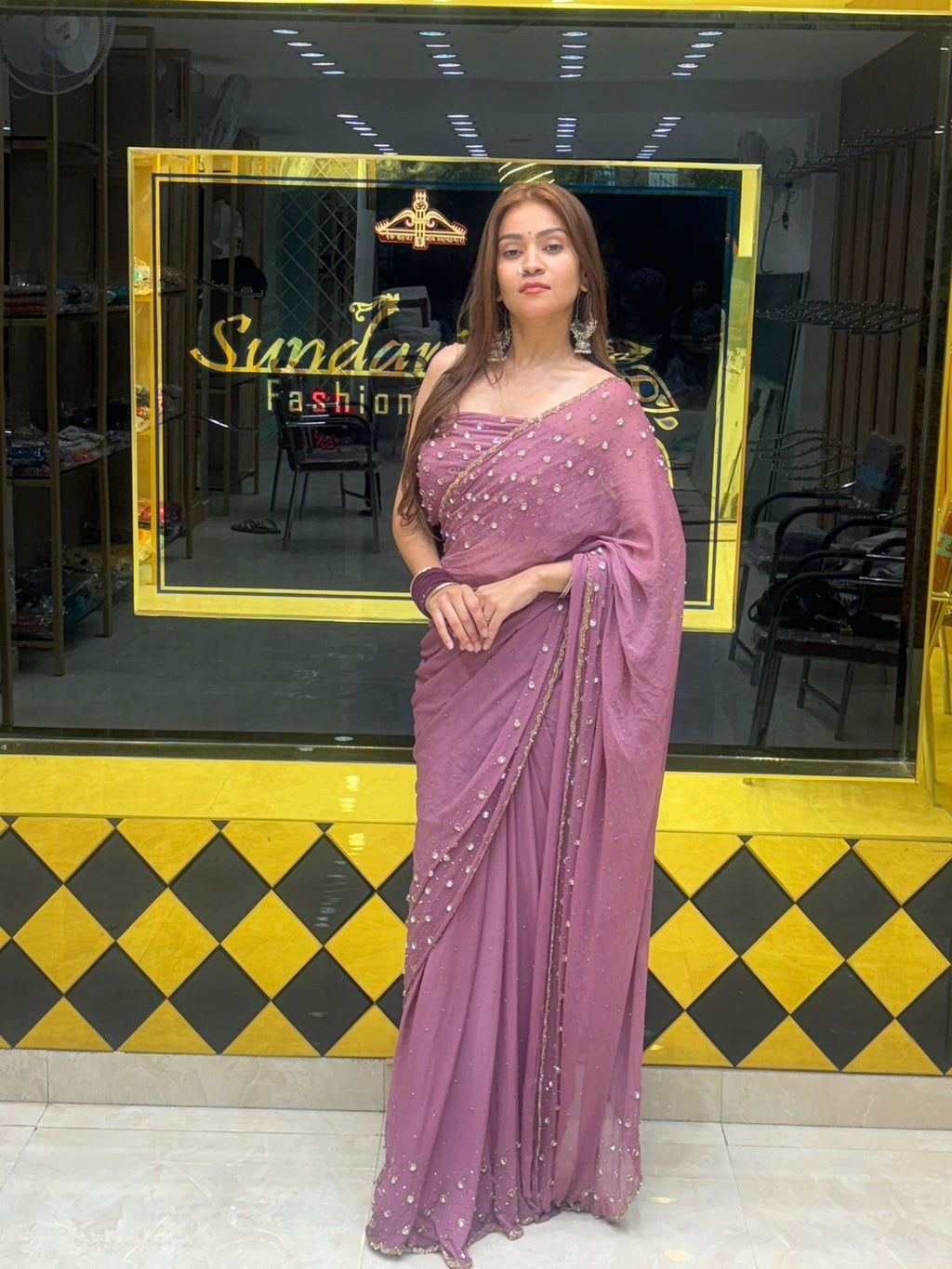 Celebrity Style Designer Handcrafted Saree (258)