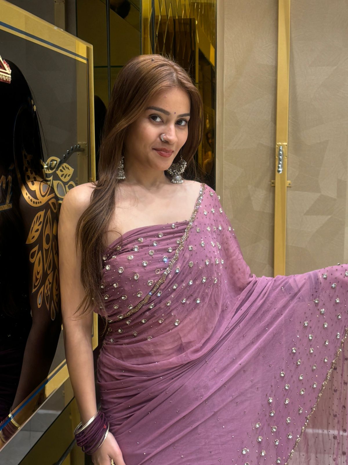 Celebrity Style Designer Handcrafted Saree (258)