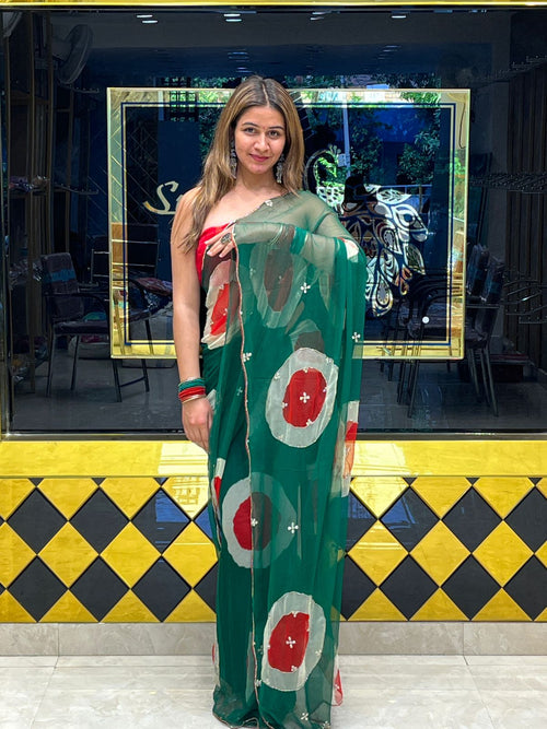 Vibrant Green Saree