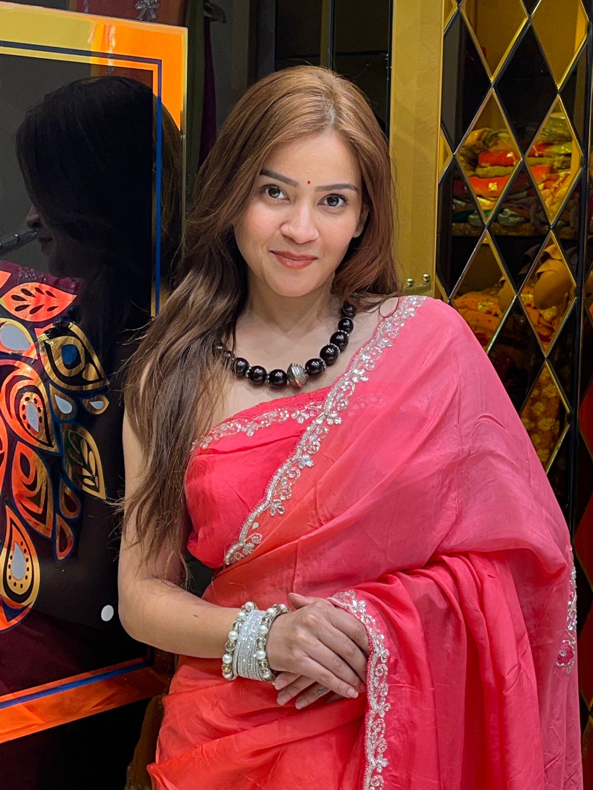 Elegant Pink Handmade Saree (269)