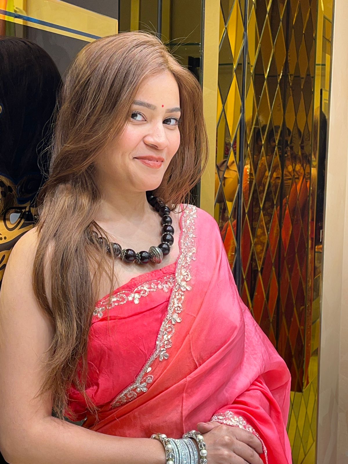 Elegant Pink Handmade Saree (269)