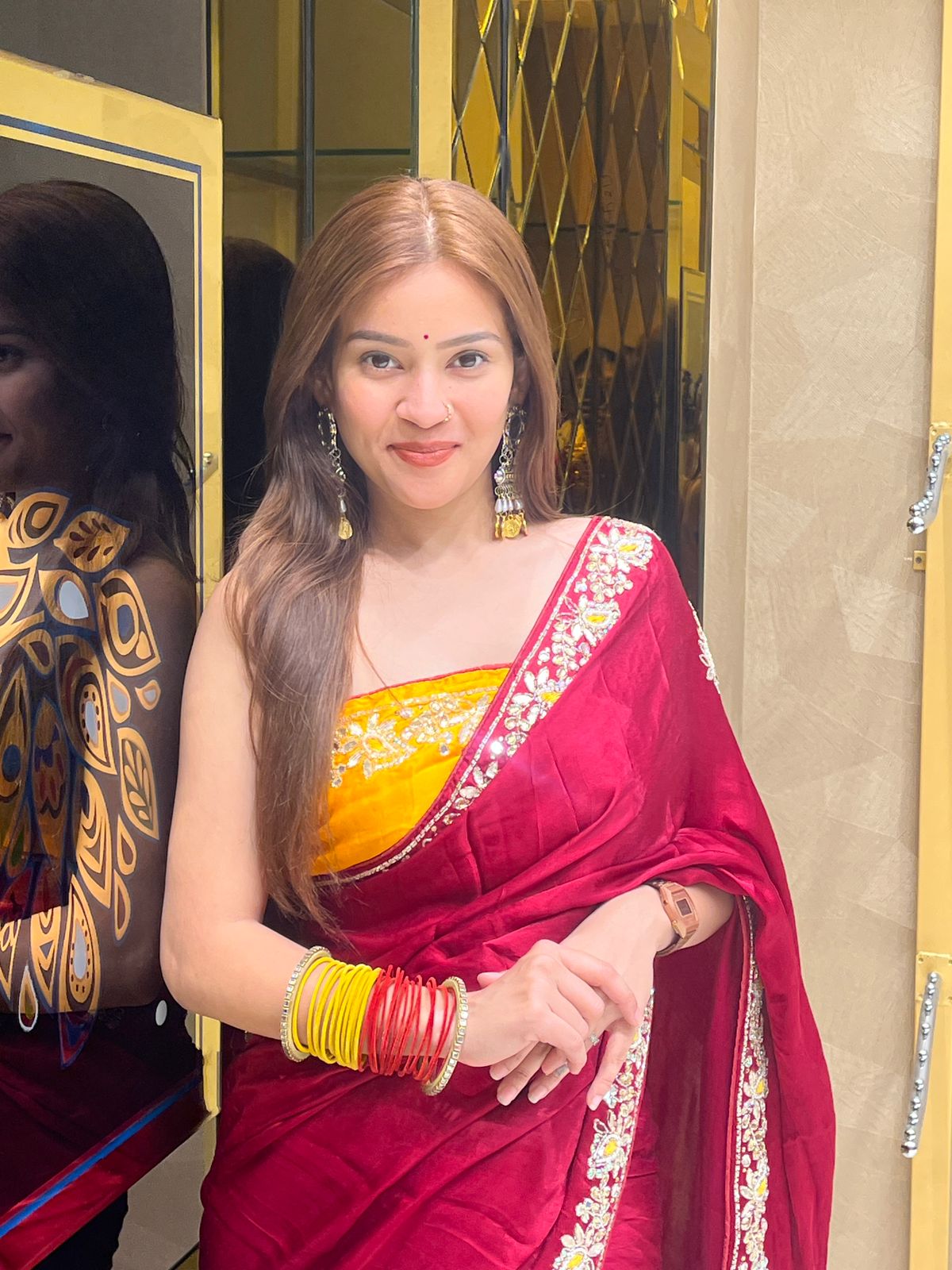 Royal Red Gajji Silk Gotapati Handcrafted Saree (272)