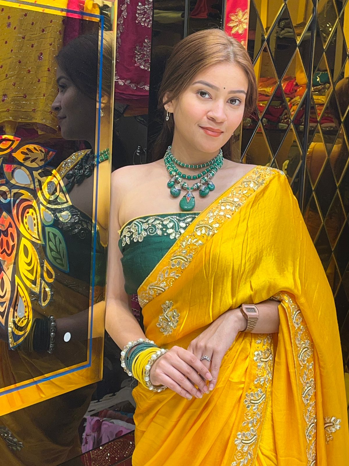 Yellow Gajji Silk Gotapati Handcrafted Saree (278)