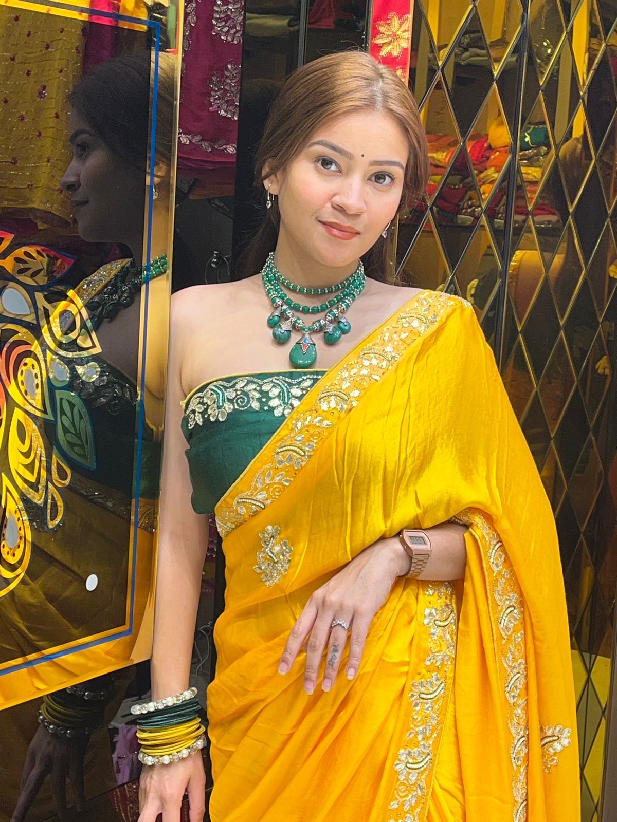 Yellow Gajji Silk Gotapati Handcrafted Saree (278)