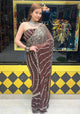 Brown Full Mirror Work Saree (283)