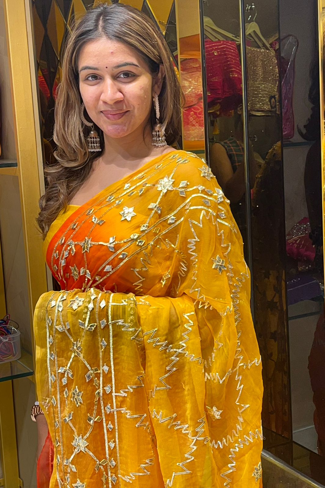 Orange Gotapati Rajathani Saree (291)