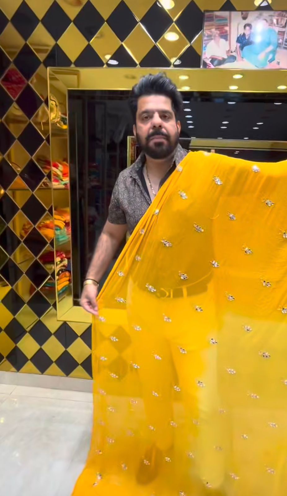Yellow Ombre Designer Saree (S8)