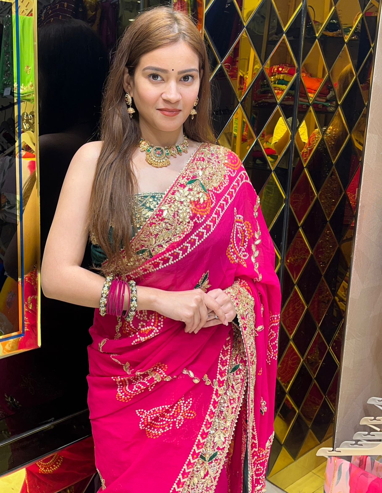 Pure Georgette Handcrafted Chundri  Saree (292)