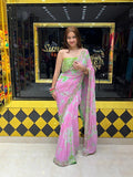 Pastel Mirror Handwork Saree (284)