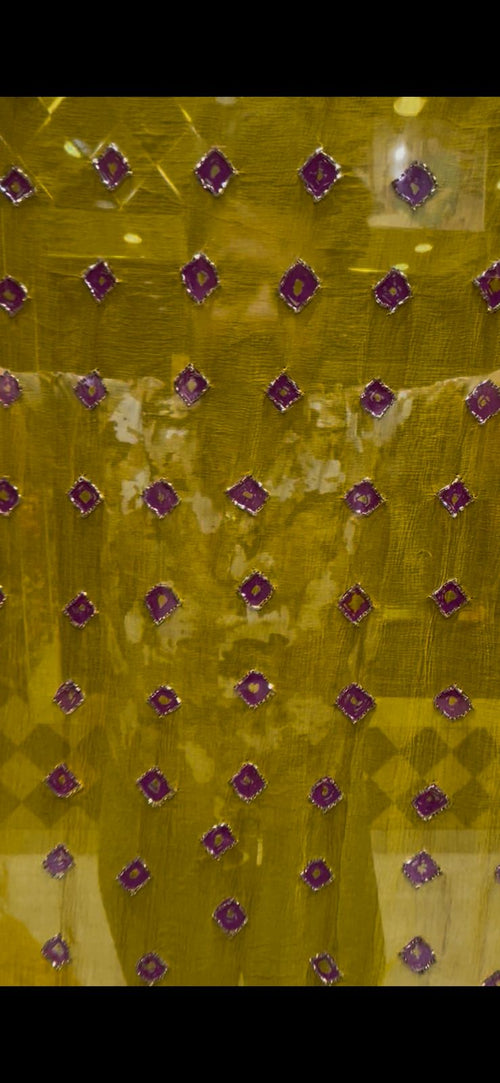 Pure Chiffon Bandhani Handcrafted saree (S10)